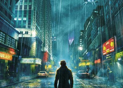 Смотритель, дождь, Роршах, постеры фильмов - случайные обои для рабочего стола
