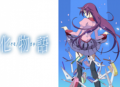 Bakemonogatari (Истории монстров), Сендзегахара Hitagi, аниме девушки, серия Monogatari - случайные обои для рабочего стола