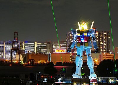 Токио, Gundam, ночь - обои на рабочий стол