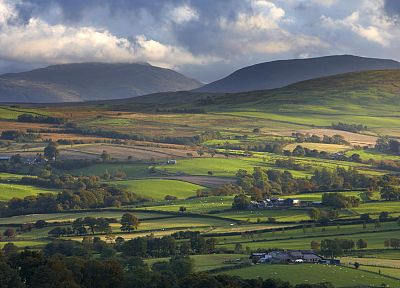 пейзажи, к северу, Уэльс, Великобритания, Национальный парк, сельхозугодий - обои на рабочий стол