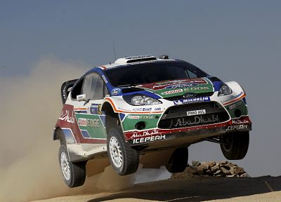Форд, ралли, в воздухе, раллийные автомобили, Ford Fiesta WRC - случайные обои для рабочего стола