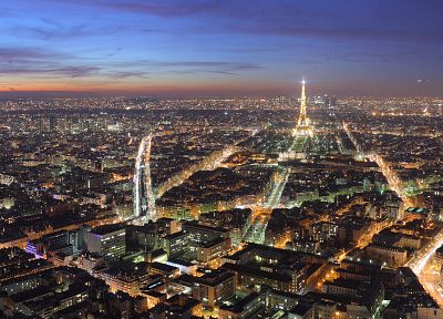 Париж, города, ночь, здания - обои на рабочий стол