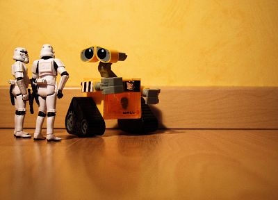 Звездные Войны, роботы, штурмовики, Wall-E, миниатюрная, статуэтки, фигурки, куклы - случайные обои для рабочего стола