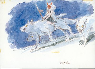 Принцесса Мононоке, волки, Сан - ( Принцесса Мононоке ) - обои на рабочий стол