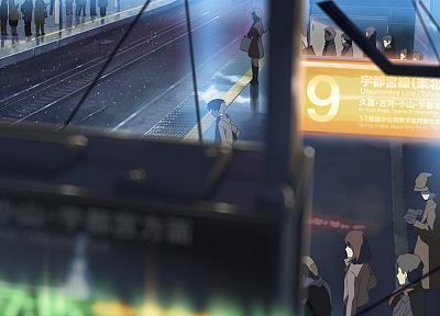 Макото Синкай, вокзалы, 5 сантиметров в секунду, железнодорожная - случайные обои для рабочего стола