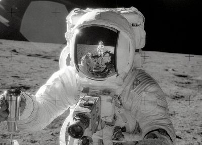 Луна, скафандры, Аполлон 11, Apollo 17 - обои на рабочий стол