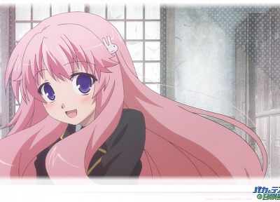 школьная форма, розовые волосы, открытый рот, Бака для тестирования , чтобы Shoukanjuu, фиолетовые глаза, Химэдзи Mizuki - обои на рабочий стол
