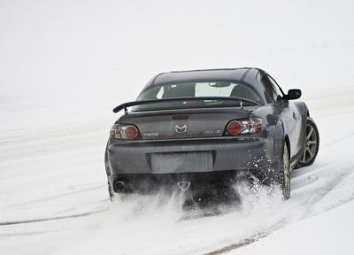 снег, автомобили, Мазда, транспортные средства, Mazda RX-8 - случайные обои для рабочего стола