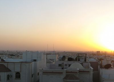 восход, города, панорама, Саудовская Аравия, мультиэкран, Рияд - оригинальные обои рабочего стола