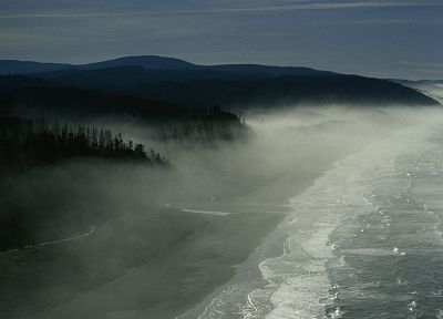 пейзажи, туман, Калифорния, СТОМН, пляжи - копия обоев рабочего стола