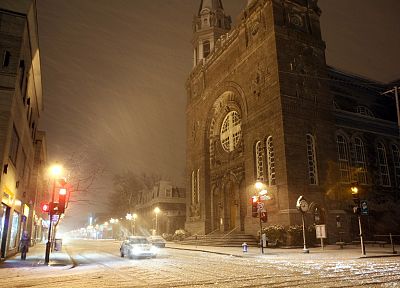 снег, улицы, церкви - обои на рабочий стол