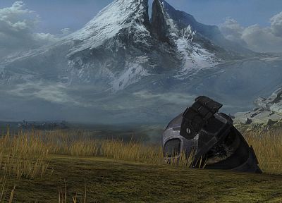 горы, спартанский, холмы, Halo Reach, шлемы - оригинальные обои рабочего стола