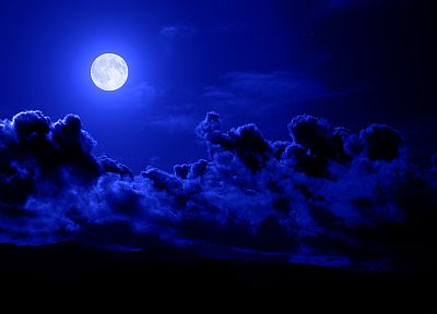 облака, Луна, небо - случайные обои для рабочего стола