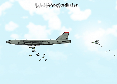 самолет, бомбы, транспортные средства, рисунки - обои на рабочий стол