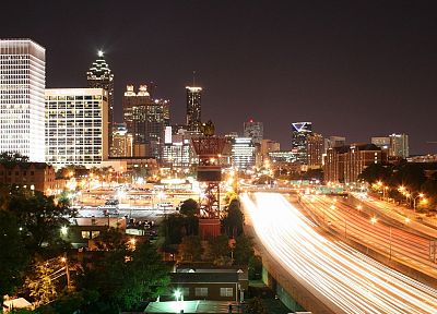 города, горизонты, Грузия, Атланта, длительной экспозиции - случайные обои для рабочего стола