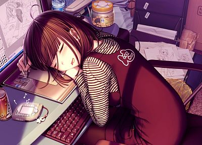 мультфильмы, Sayori Neko Работы, Оекаки Musume - копия обоев рабочего стола