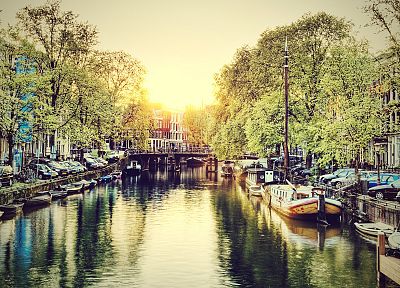 города, Амстердам, HDR фотографии, реки - оригинальные обои рабочего стола