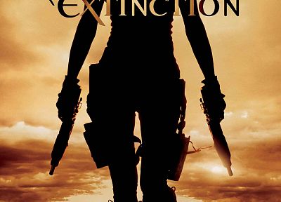 Resident Evil, силуэты, постеры фильмов, Resident Evil : Extinction - случайные обои для рабочего стола
