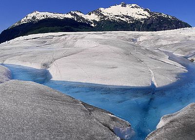 горы, природа, Аляска, ледник, реки - случайные обои для рабочего стола