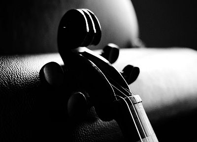 музыка, скрипок, монохромный - обои на рабочий стол