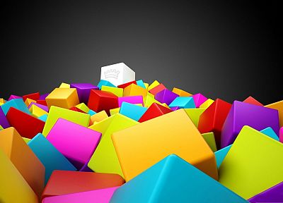 многоцветный, кубики, 3D (трехмерный) - обои на рабочий стол