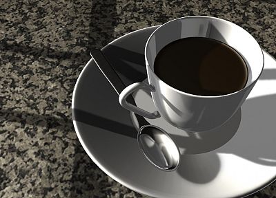 компьютерная графика, кофейные чашки - обои на рабочий стол