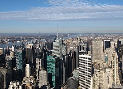 пейзажи, города, США, Нью-Йорк, Манхэттен, Empire State Building, небо - обои на рабочий стол