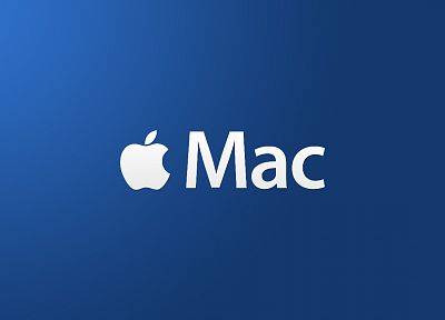 Эппл (Apple), макинтош, синий фон - обои на рабочий стол