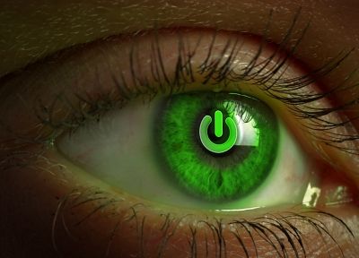 глаза, зеленые глаза, кнопка питания - случайные обои для рабочего стола