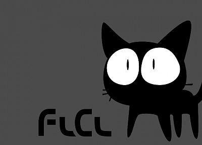 кошки, FLCL Fooly Cooly, простой фон - случайные обои для рабочего стола
