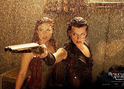 кино, дождь, актрисы, Resident Evil, Милла Йовович, Resident Evil Afterlife - похожие обои для рабочего стола