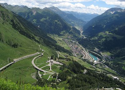 горы, пейзажи, долины, Швейцария, Gotthard Pass - случайные обои для рабочего стола
