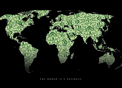 деньги, капитализм, цифровое искусство, бизнес, карта мира - обои на рабочий стол
