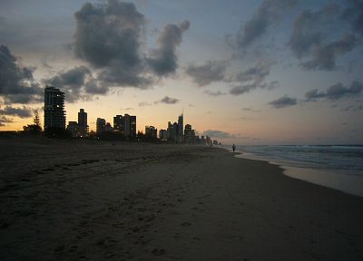 закат, рай, Австралия, Голд-Кост, пляжи - оригинальные обои рабочего стола