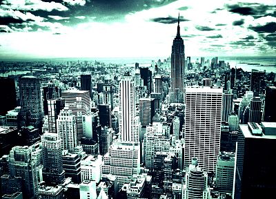 города, горизонты, архитектура, здания, Нью-Йорк, небоскребы - случайные обои для рабочего стола