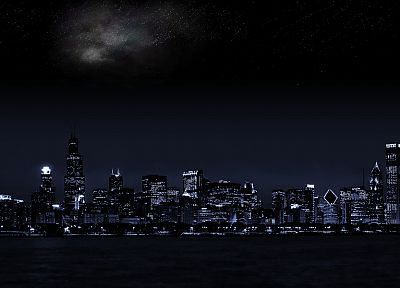 города, ночь, город небоскребов - похожие обои для рабочего стола
