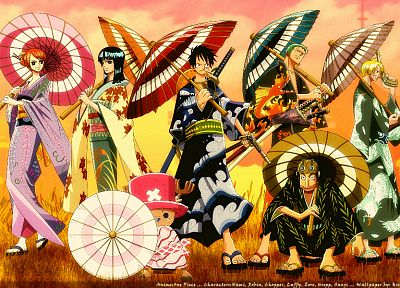 One Piece ( аниме ), Нико Робин, кимоно, Roronoa Зоро, прерыватель, японская одежда, Обезьяна D Луффи, Нами ( One Piece ), Санджи ( One Piece ) - обои на рабочий стол
