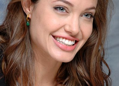 девушки, Анджелина Джоли, улыбка - обои на рабочий стол