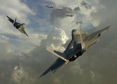 самолет, F-22 Raptor, транспортные средства - случайные обои для рабочего стола