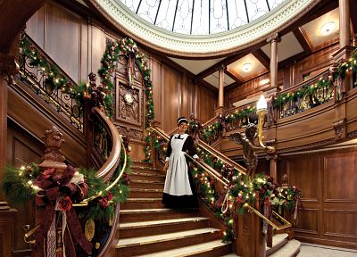 Титаник, лестницы, рождество - обои на рабочий стол