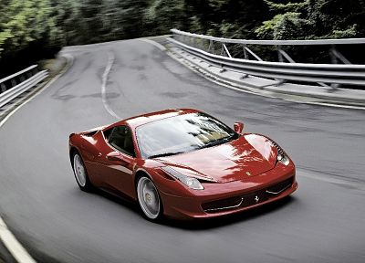 красный цвет, автомобили, фронт, суперкары, Ferrari 458 Italia - случайные обои для рабочего стола