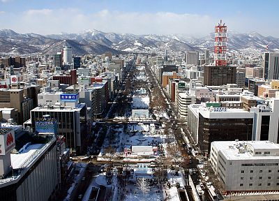 Япония, зима, Саппоро, Снежный фестиваль, города - обои на рабочий стол