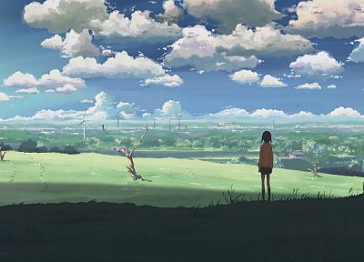 облака, пейзажи, Макото Синкай, 5 сантиметров в секунду, аниме - случайные обои для рабочего стола