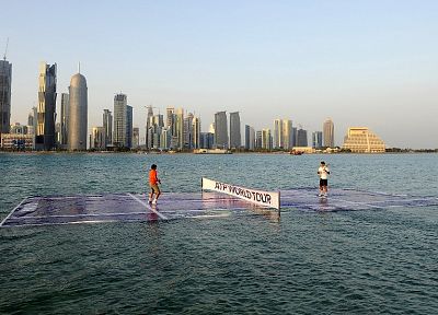 пейзажи, смешное, теннис, Роджер Федерер, Рафаэль Надаль, Катар - оригинальные обои рабочего стола