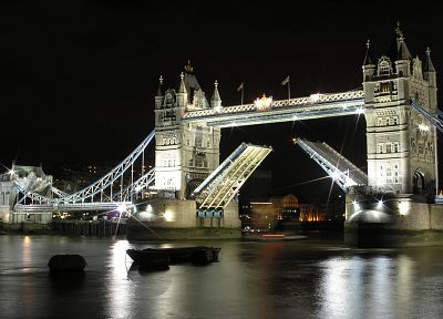 города, ночь, архитектура, Лондон, здания, Тауэрский мост - обои на рабочий стол