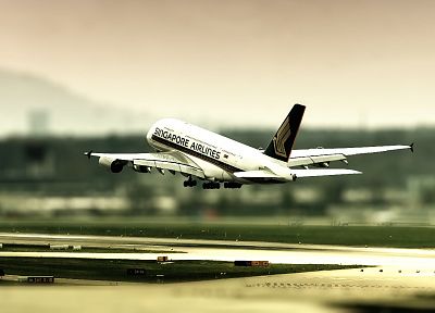 самолет, Сингапур, авиалайнеры, посадка, Airbus A380-800 - случайные обои для рабочего стола