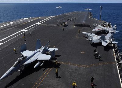 военный, самолеты, ВМС США, самолеты, авианосцы, F- 18 Hornet - обои на рабочий стол