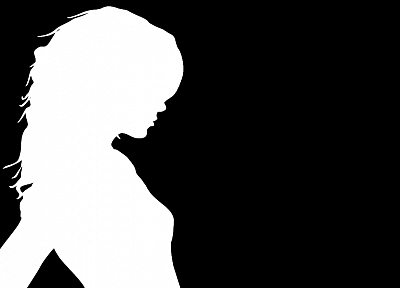 девушки, черно-белое изображение, минималистичный, силуэты - похожие обои для рабочего стола