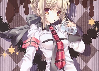блондинки, Fate/Stay Night (Судьба), галстук, Сабля, аниме девушки, Fate series (Судьба) - копия обоев рабочего стола
