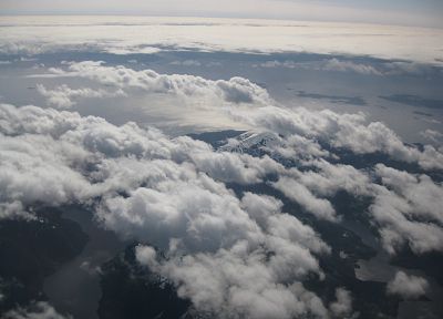 горы, облака, Земля, реки, небо - случайные обои для рабочего стола